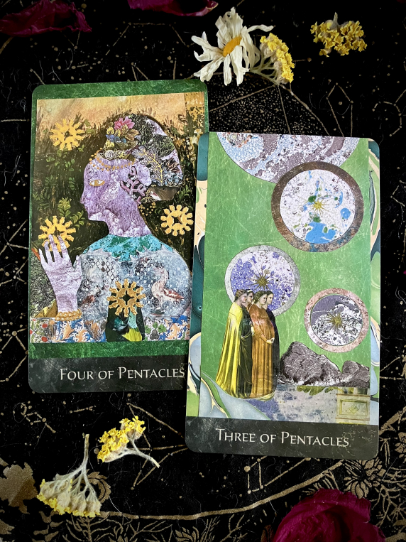 Four of Pentacles and Three of Pentacles